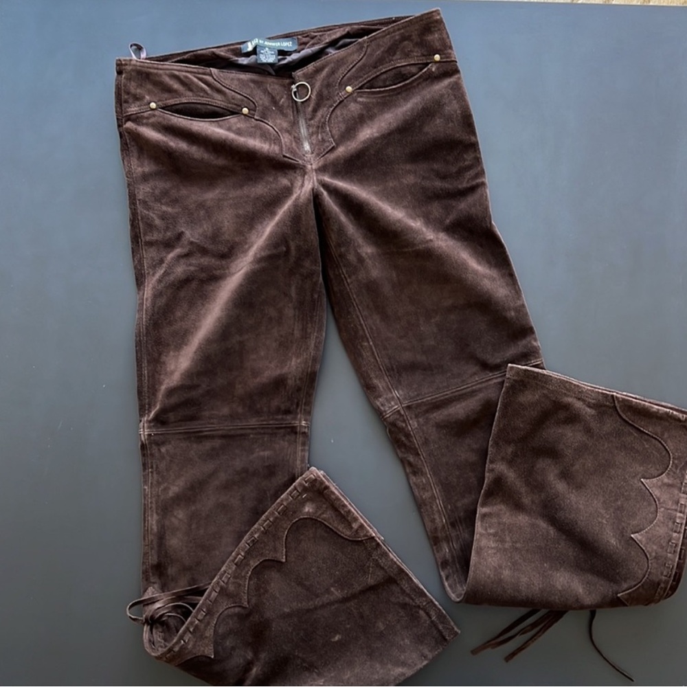 100% Suede Leather Pants by Jennifer Lopez - Vintage Western 90s
